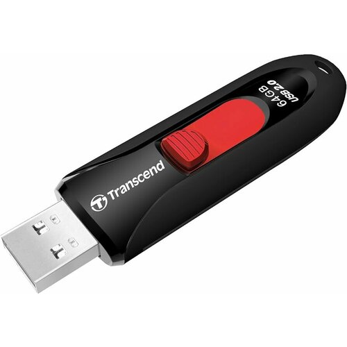 Transcend 64GB JetFlash 590, USB 2.0, Черный/Красный TS64GJF590K