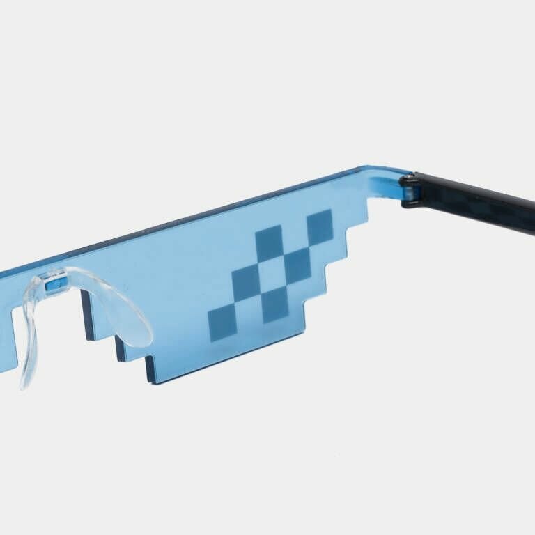 Мемные пиксельные очки, карнавальные очки для вечеринки, синие