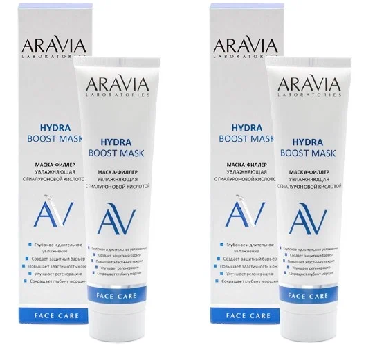 Маска-филлер увлажняющая Aravia laboratories с гиалуроновой кислотой hydra boost mask, 100 мл, 2 уп