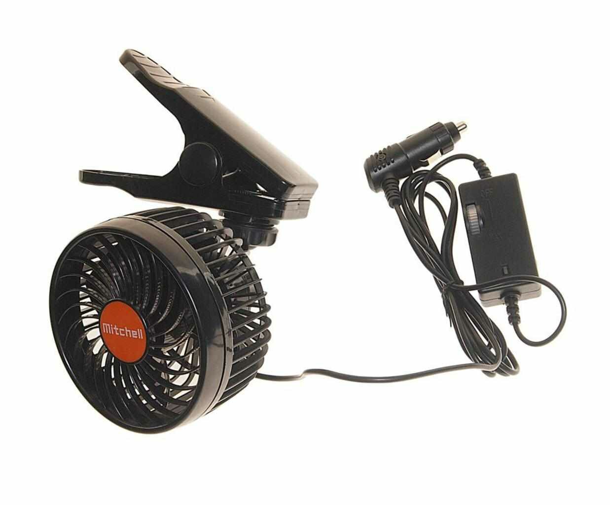 Вентилятор в салон 24V на прищепке оранжевый, HX-T602E DC24V orange, MITCHELL