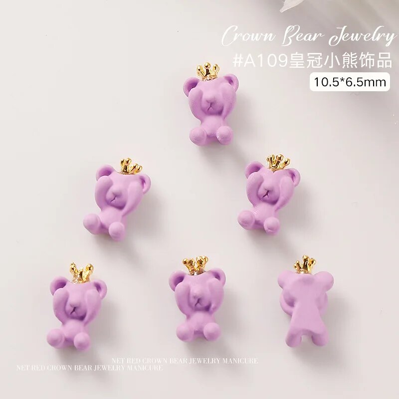 Набор украшений для ногтей Crown Bear, Purple