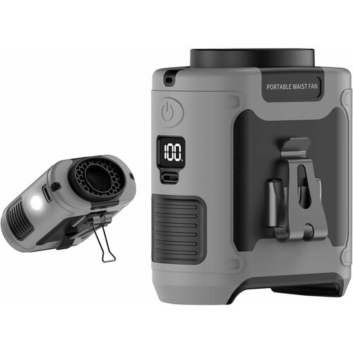 10000 мАч Портативный поясной вентилятор с зажимом на переносном ремне Персональные вентиляторы Перезаряжаемая батарея с 5 скоростями и фонариком 2400₽