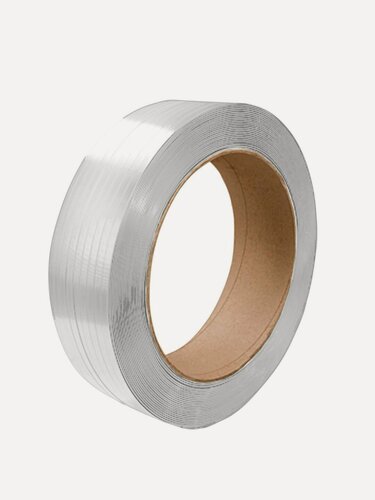 Изображение товара Стреппинг лента 12 мм х 0,8 мм х 1800 м белая полипропиленовая упаковочная