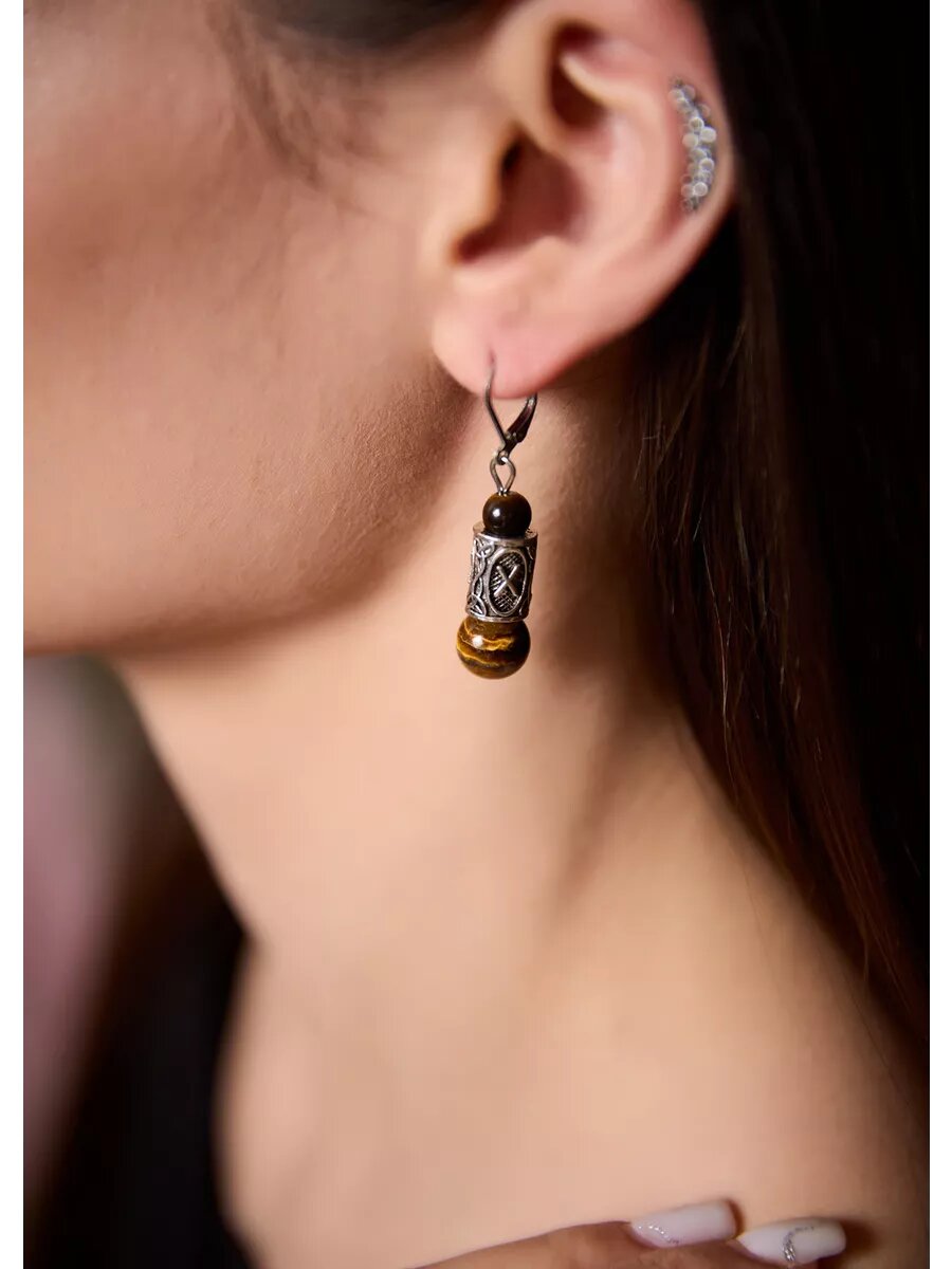 Серьги Вербица, размер 45 мм, серебряный — фото 1