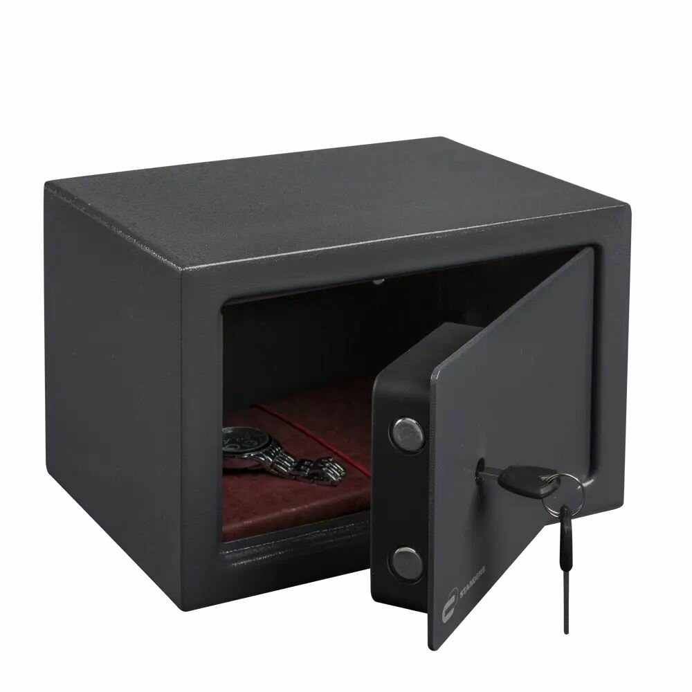 Сейф 9/10 л с ключевым замком 28x18x20 см сталь