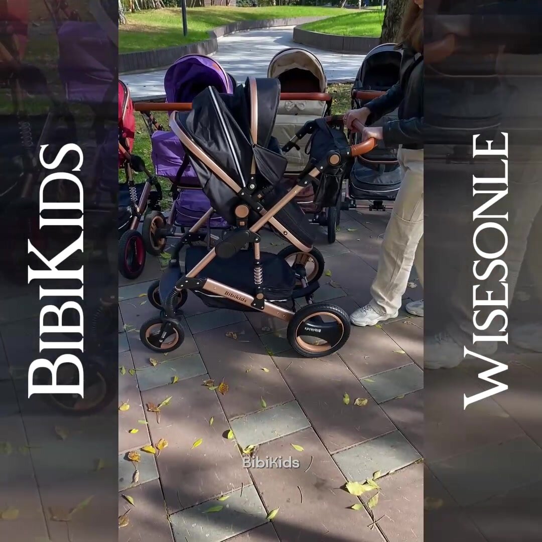 Детская коляска трансформер 3 в 1 BibiKids Q3, для новорожденных, с автокреслом 0+, прогулочная до 3-х лет, Фиолетовая — фото 1