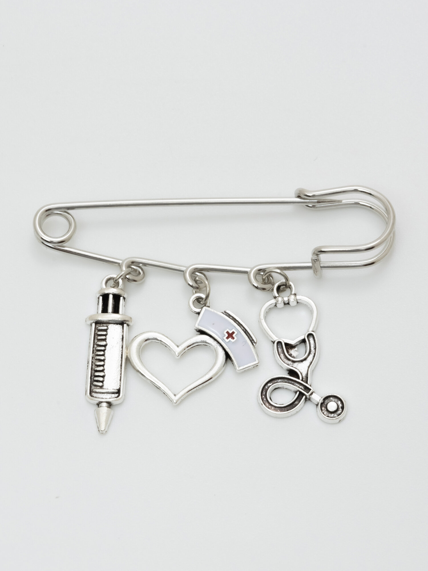 Брошь ЖемАрт, 1 шт., белый/серебристый