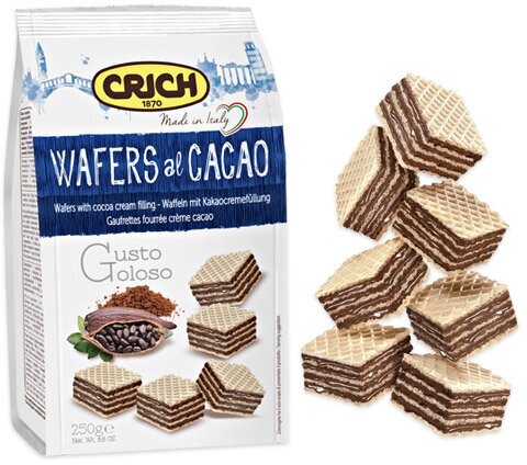 Вафли Crich Wafers with cacao filling с какао-кремовой начинкой, 250 г