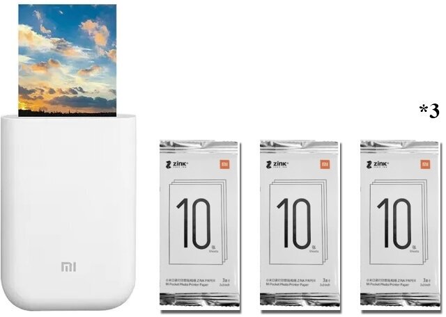 Портативный фотопринтер Xiaomi Mi Portable Photo Printer Комбинация