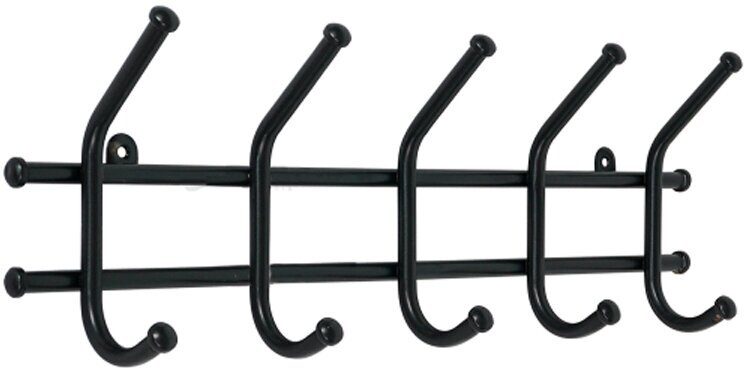Вешалка настенная ЗМИ Норма 5, 5 крючков, 48 x 8 x 16,5 см, черная