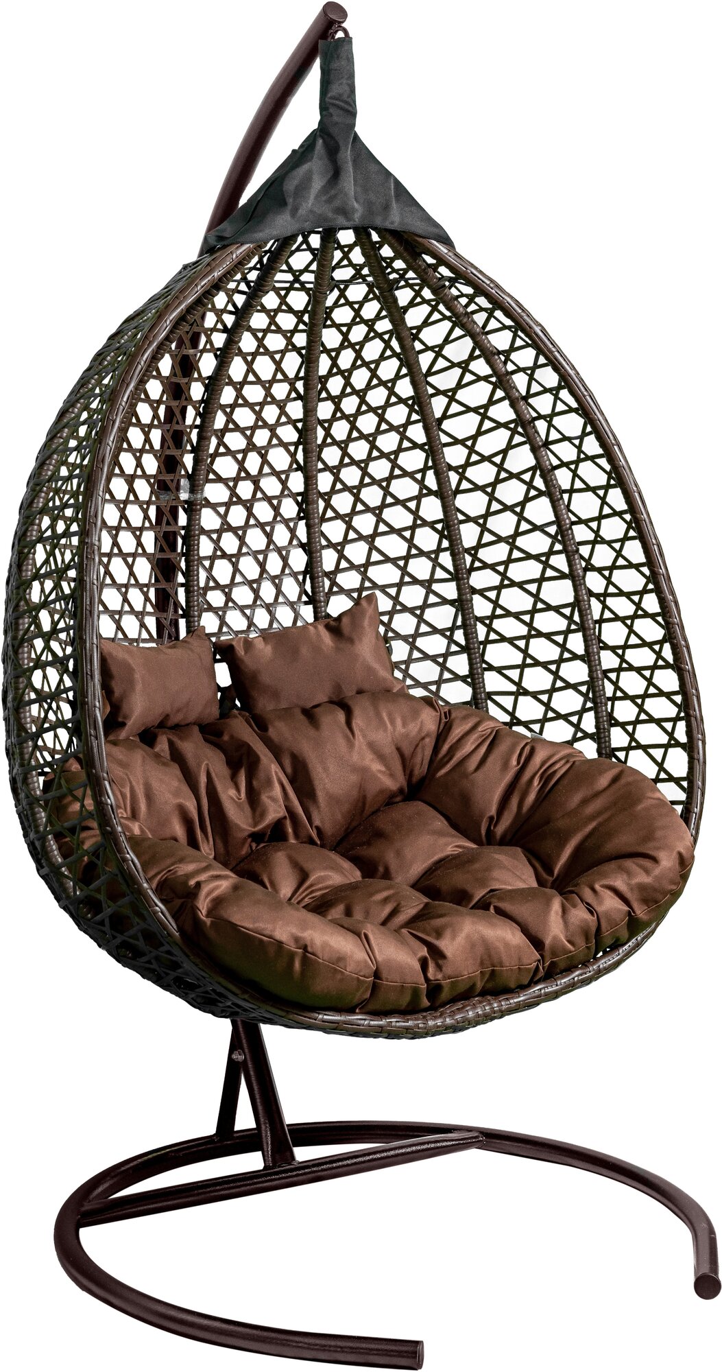 Кресло подвесное двойное Фиджи арт.J4123-MTКОР цв.корзины коричневый, цв.подушки коричневый "Garden story" - фотография № 3