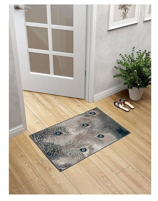 Коврик универсальный LUCKY, 50х80см, цвет изумрудный/бежевый