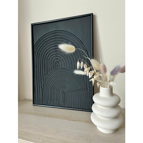 Картина для интерьера рельефная DECORMARKT Черная арка №1, размер 30х40 см, декор для дома ручной работы в скандинавском стиле