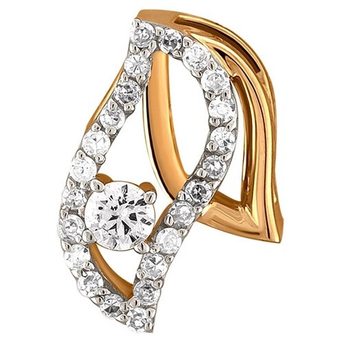 фото Кулоны the-jeweller подвеска бегунок из золота с фианитами в виде лепестков