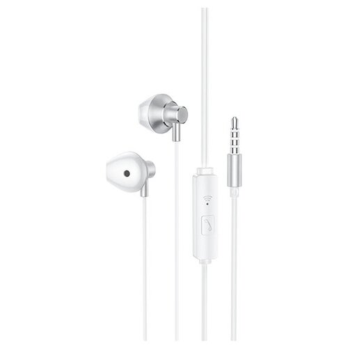 Проводные наушники Hoco M75, серебро проводные наушники с микрофоном apple earpods 3 5 mm headphone plug