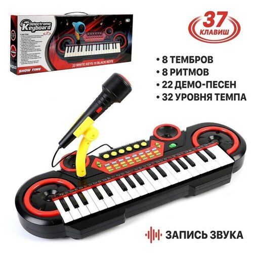 Синтезатор «Шоумен», 37 клавиш, работает от батареек синтезатор zyb b2291 2 37 клавиш заряд от сети