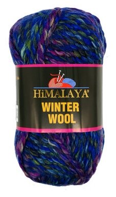 Пряжа Himalaya Winter wool, Цвет11 Фиолетовый, Зеленый, Синий(5 мотков), акрил-80%, шерсть-20%