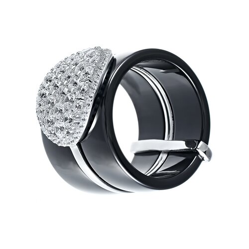 фото Element47 широкое ювелирное кольцо из серебра 925 пробы с керамикой и кубическим цирконием sr1426_ko_001_wg, размер 16.75