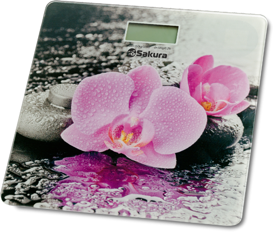 Весы напольные Sakura SA-5072F электронные до 150кг "Орхидеи"
