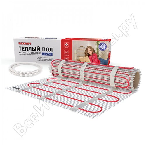 Комплект Теплый пол мат двухжил 600Вт 05х8м 4кв м Classic RNX-4-600 с экраном Rexant 51-0508-2 5872₽