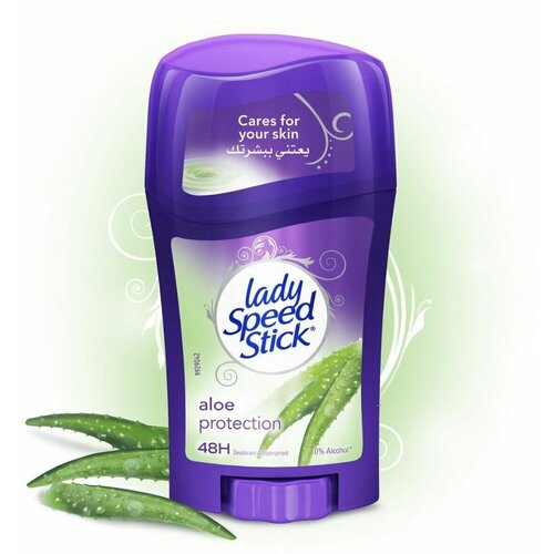 Lady Speed Stick Дезодорант-антиперспирант Алоэ Защита с экстрактом алоэ, твердый стик, 40 гр.