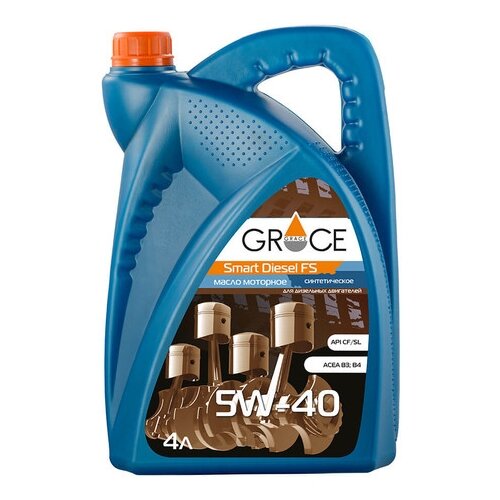 фото Синтетическое моторное масло grace lubricants smart diesel fs 5w-40, 4 л