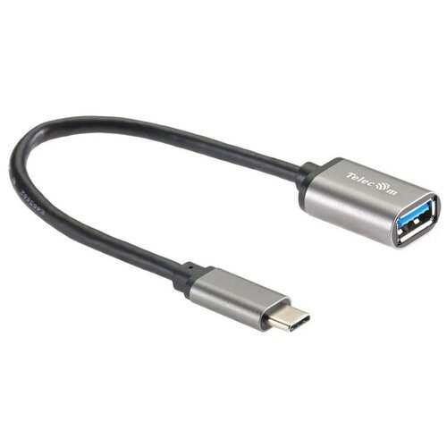 usb c otg адаптер earldom et ot85 type c на usb 3 0 16 см черный Переходник USB A (F) - USB Type-C, 0.2м, Telecom (TC409M)