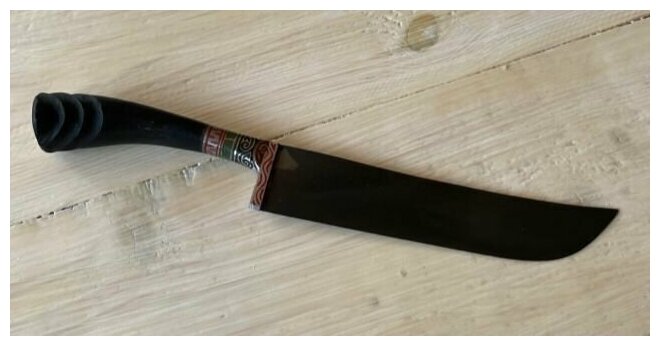 Нож узбекский Пчак, длина лезвия 16 см, ручка рог быка - фотография № 5