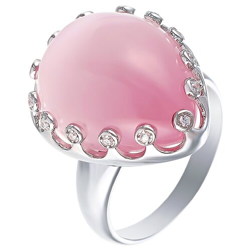 фото Element47 кольцо из серебра 925 пробы с кошачьим глазом искусственным и фианитами sr000889c-1-ko-te-001-wg, размер 17.25