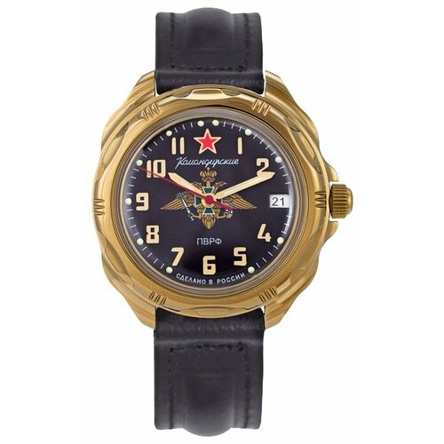 Наручные часы Восток Командирские 219633, черный, золотой