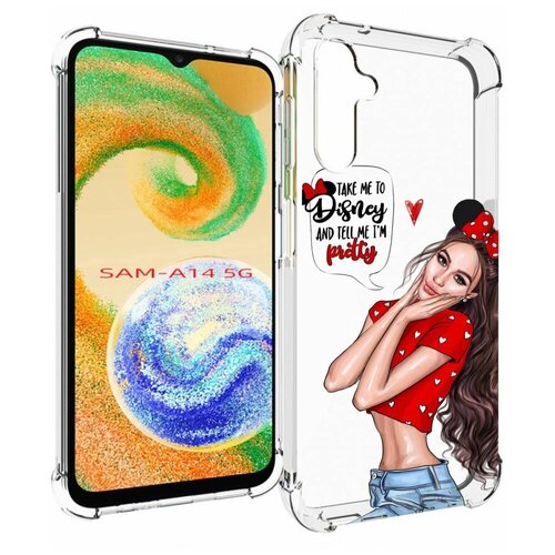 Чехол MyPads Девушка-Мини женский для Samsung Galaxy A14 4G/ 5G задняя-панель-накладка-бампер