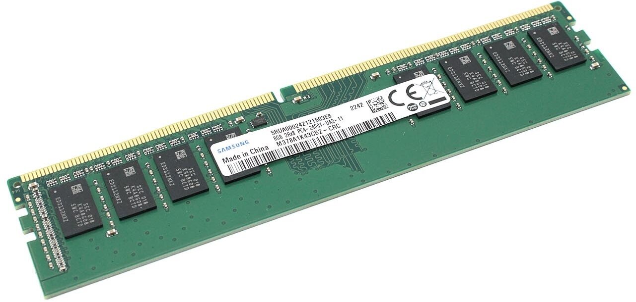 Оперативная память для компьютера DIMM DDR4 8ГБ Samsung M378A1K43CB2-CRC 2400MHz (PC-19200) 280pin, 1.2V, Retail