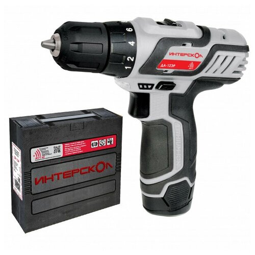 Дрель Интерскол акк ДА-12ЭР промо 12В Li-ion2х2Ач0-4001400обмин28Нм БЗП 08-10мм 096кг 625000₽