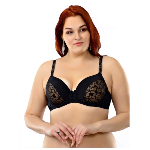 Бюстгальтер Michelle чашка формованная без пуш-ап на косточках бретели регулируемые размер 90E черный 1311₽