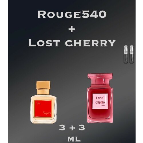 Набор духи crazyDanKos Baccarat Rouge 540 + Lost Cherry (Спрей 3+3 мл) набор духи crazydankos baccarat rouge 540 fleur narcotique спрей 3 3 мл