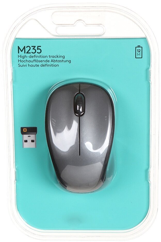 Мышь Logitech Wireless Mouse M235 Grey-Black 910-003146 / 910-002201 / 910-002692