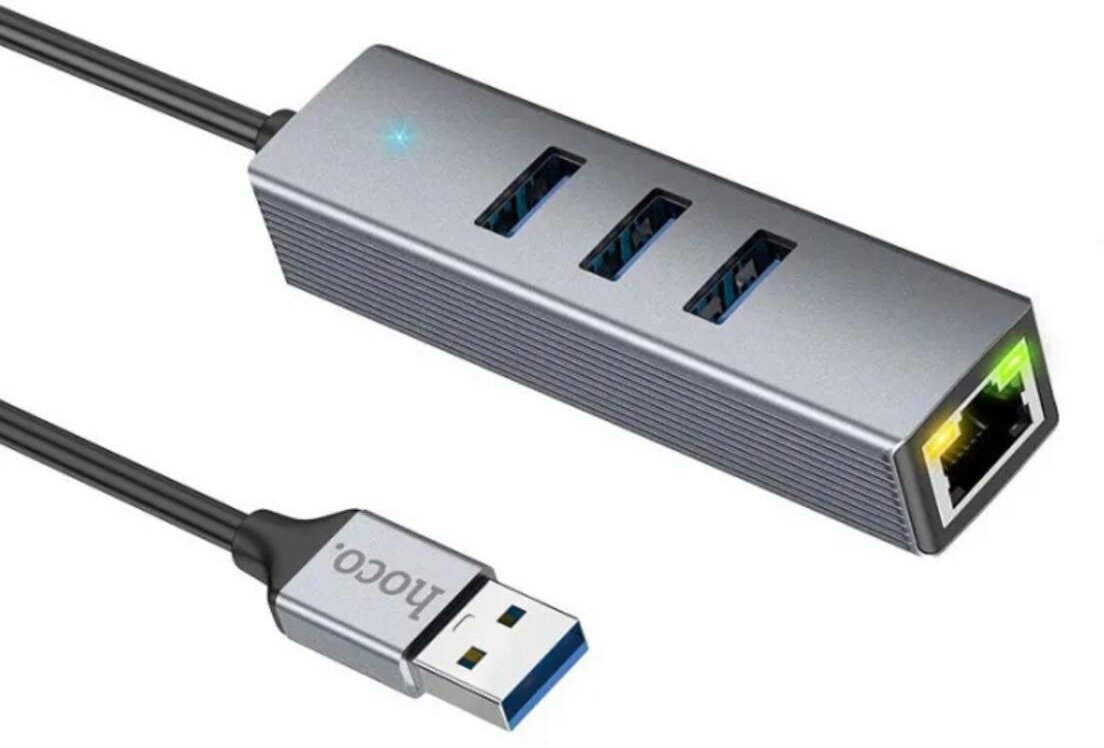 Внешняя сетевая карта USB HUB 30 плюс RJ45 с подключением к локальной сети интернет