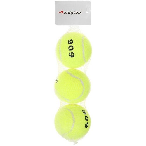 ONLYTOP Набор мячей для большого тенниса ONLYTOP № 909, тренировочный, 3 шт, цвета микс набор мячей для большого тенниса onlytop 3 шт цвета микс комплект из 3 шт