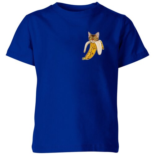 Футболка Us Basic, размер 4, синий детская футболка бенгальский кот банан мини 116 синий