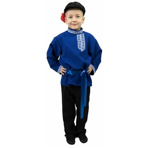 Рубаха косоворотка детская для мальчика синяя карнавальная (Лайт) косоворотка детская для мальчика красная карнавальная лайт