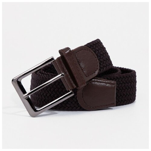 фото Ремень текстиль, металл, стрейч, длина 110 см., коричневый dreammart