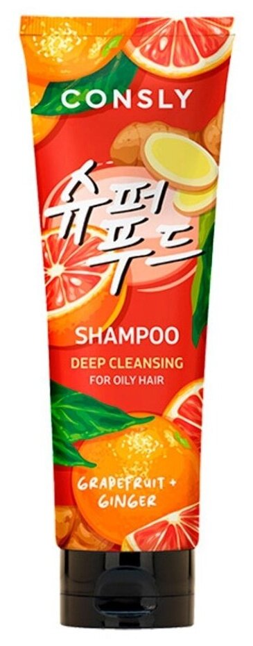 Шампунь глубокоочищающий с экстрактами грейпфрута и имбиря Grapefruit Ginger Shampoo For Deep Cleansing Freshness, 250мл