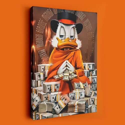 Картина на холсте модульная на кухню 50х70 Скрудж Макдак для интерьера
