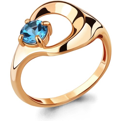 фото Кольцо из золочёного серебра aquamarine а6552205-п с топазом, размер 17 diamant-online