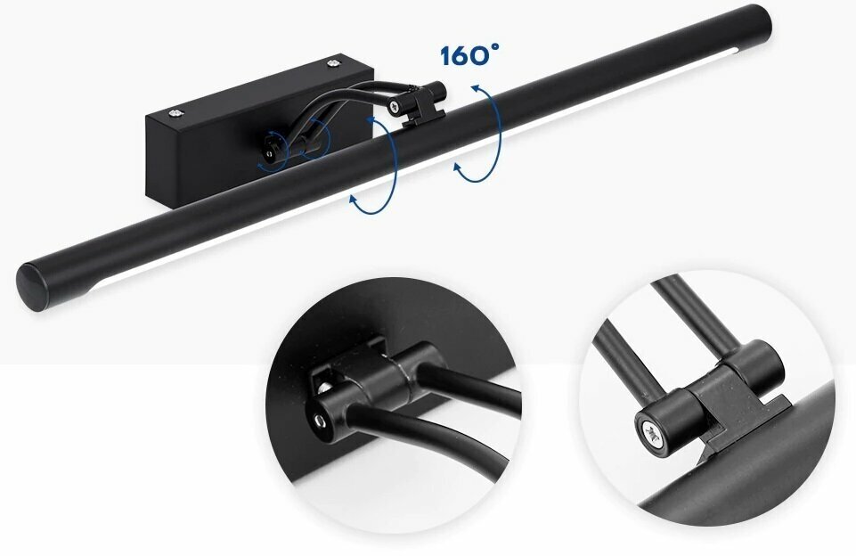 Подсветка для зеркала, подсветка картин, подсветка на шкаф. черная - универсальная. Поворотная - фотография № 3