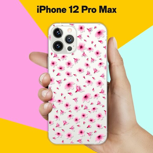 Силиконовый чехол Цветы розовые на Apple iPhone 12 Pro Max силиконовый чехол цветы розовые на apple iphone 11 pro