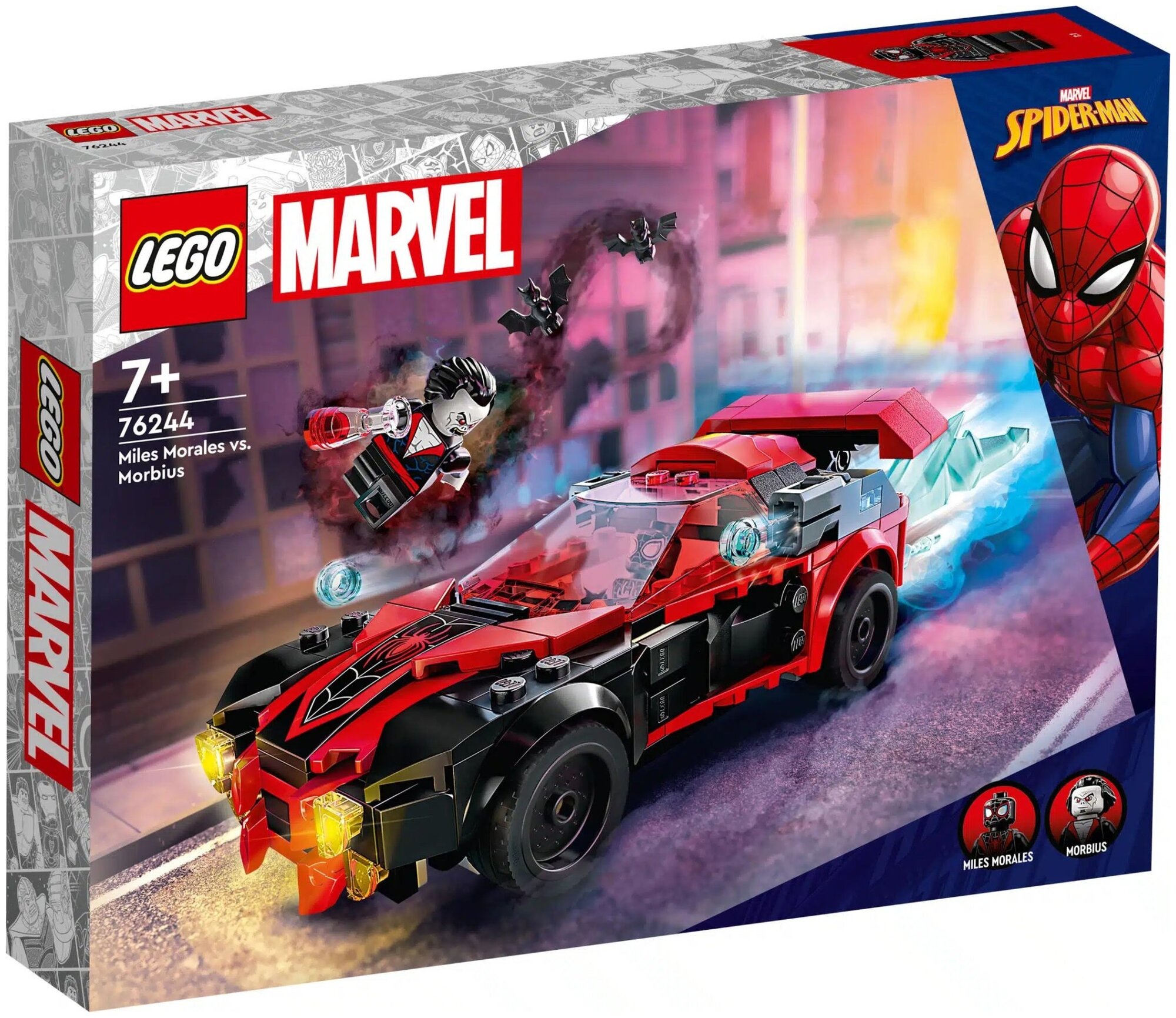 Конструктор LEGO Marvel 76244 Miles Morales vs. Morbius, 220 дет.