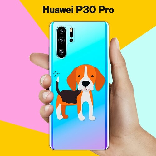 Силиконовый чехол Довольный Бигль на Huawei P30 Pro 