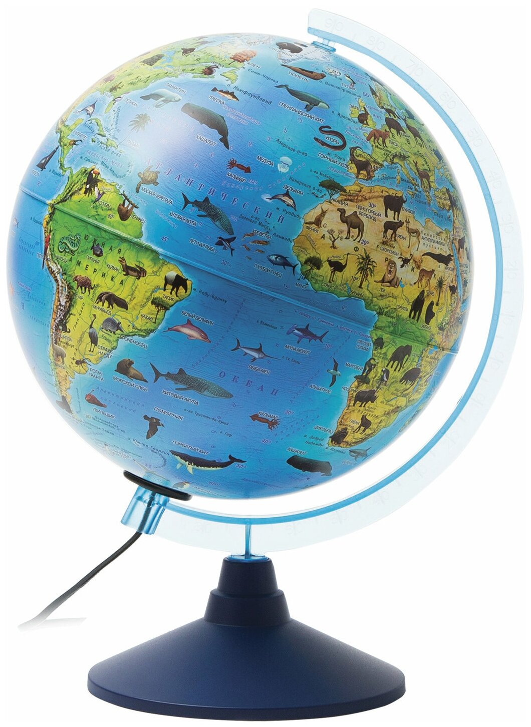 Глобус Globen зоогеографический "Классик Евро", диаметр 250 мм, с подсветкой, детский (Ке012500270)