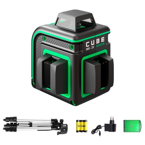фото Лазерный уровень ADA instruments CUBE 360-2V GREEN PROFESSIONAL EDITION (А00571) со штативом